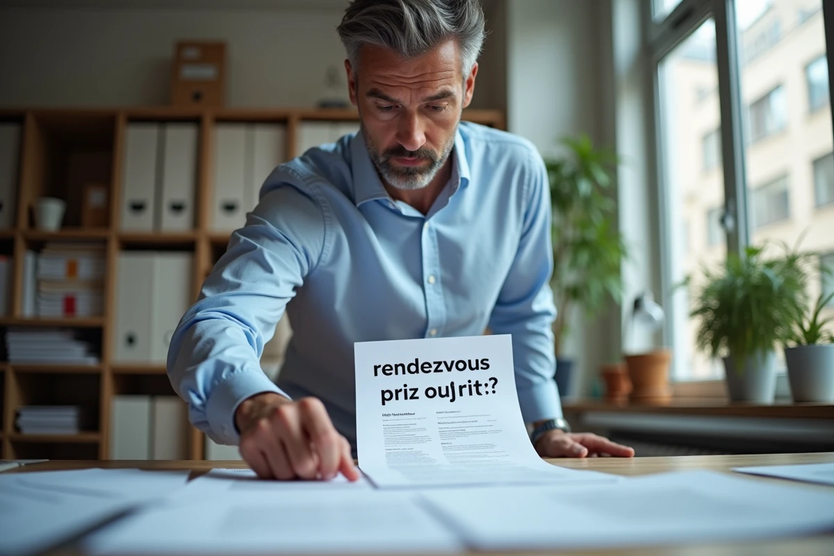 Homme pointant un document avec la question sur rendezvous